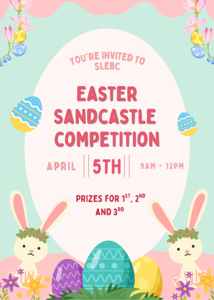 Poster for Easter Monday Sandcastle Competition